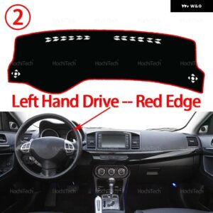 三菱 ランサー9 GLX 第9世代 2008-2020 車用 ダッシュボード カバー 光を避ける パッド 計器プラットフォームカバー マット カーペット - Left Hand Red Edge