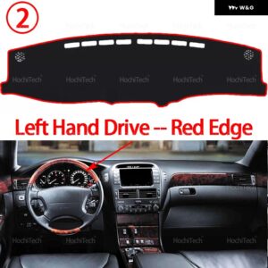 レクサス LS430 2002 - 05 車 ダッシュボード カバー 光を避ける パッド 計器プラットフォームカバー マット カーペットアクセサリー - Left Hand Red Edge