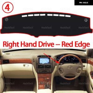 レクサス LS430 2002 - 05 車 ダッシュボード カバー 光を避ける パッド 計器プラットフォームカバー マット カーペットアクセサリー - Right Hand Red Edge