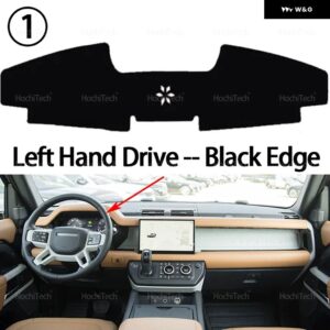 ランドローバー ディフェンダー L663 2020-2025 用 ダッシュボード カバー ダッシュマット ボード パッド カーペット ダッシュマット UVカット マット - Left Hand Black