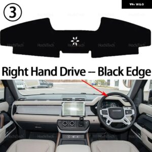 ランドローバー ディフェンダー L663 2020-2025 用 ダッシュボード カバー ダッシュマット ボード パッド カーペット ダッシュマット UVカット マット - Right Hand Black