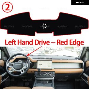 ランドローバー ディフェンダー L663 2020-2025 用 ダッシュボード カバー ダッシュマット ボード パッド カーペット ダッシュマット UVカット マット - Left Hand Red Edge
