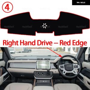 ランドローバー ディフェンダー L663 2020-2025 用 ダッシュボード カバー ダッシュマット ボード パッド カーペット ダッシュマット UVカット マット - Right Hand Red Edge