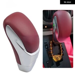 CX-5 ギア レバー ギア シフト レバー ABSレザー素材 耐腐食素材 簡単取り付けデザイン ブライトブラック - Matte Red leather