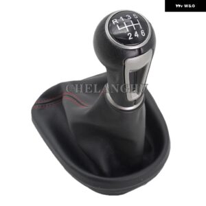 5/6速MT車用ギアスティック シフト ノブ PUレザー ブーツ シート レオン 2006 - 12 - 6 Speed Red