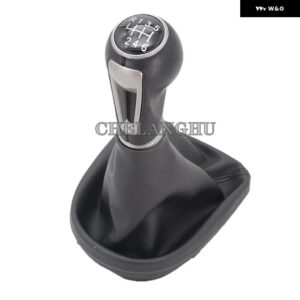 5/6速MT車用ギアスティック シフト ノブ PUレザー ブーツ シート レオン 2006 - 12 - 6 Speed Black