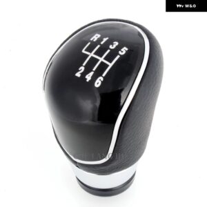 フォード フィエスタ 2008 - 12 カー スタイリング 5/6速ギアスティック シフト ノブ レベルボール PUレザー ブーツ - 6S Black Gear