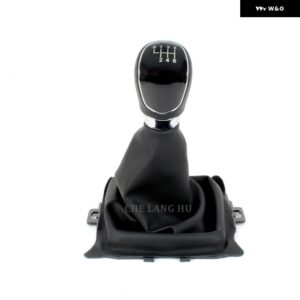 フォード フィエスタ 2008 - 12 カー スタイリング 5/6速ギアスティック シフト ノブ レベルボール PUレザー ブーツ - 6S Black