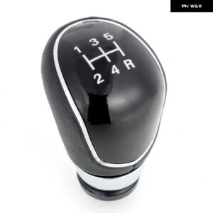 フォード フィエスタ 2008 - 12 カー スタイリング 5/6速ギアスティック シフト ノブ レベルボール PUレザー ブーツ - 5S Black Gear