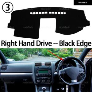 ダッシュボード カバー パッド カーライナー 紫外線防止マット サンシェード ダッシュマット カーペット ダッシュ フォルクスワーゲン VW ゴルフ 5 MK5 A5 2 - Right Hand Black