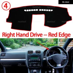 ダッシュボード カバー パッド カーライナー 紫外線防止マット サンシェード ダッシュマット カーペット ダッシュ フォルクスワーゲン VW ゴルフ 5 MK5 A5 2 - Right Hand Red Edge
