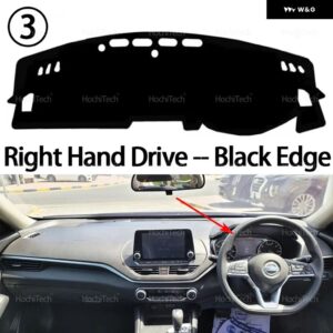 日産 アルティマ L34 2019 - 23 ダッシュボード カバー パッド カーライナー 紫外線防止マット サンシェード ダッシュマット カーペット ダッシュ - Right Hand Black