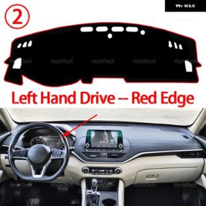 日産 アルティマ L34 2019 - 23 ダッシュボード カバー パッド カーライナー 紫外線防止マット サンシェード ダッシュマット カーペット ダッシュ - Left Hand Red Edge