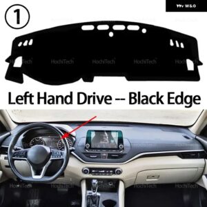 日産 アルティマ L34 2019 - 23 ダッシュボード カバー パッド カーライナー 紫外線防止マット サンシェード ダッシュマット カーペット ダッシュ - Left Hand Black