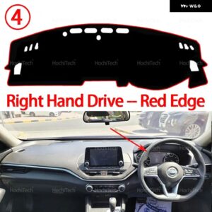 日産 アルティマ L34 2019 - 23 ダッシュボード カバー パッド カーライナー 紫外線防止マット サンシェード ダッシュマット カーペット ダッシュ - Right Hand Red Edge