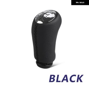 赤 白 レザーギアロッド ルノー マニュアル ギアヘッドに適合 ギア シフト ノブパーツを更新 - black