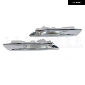 コーナープレートランプ フェンダー マウント サイド マーカーライト 63137154167 63137154168 BMW 5シリーズ F10 F11 2011 - 14-2017 - Silver-1Pair