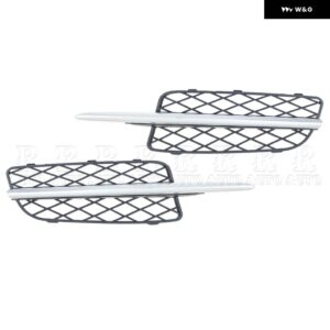 フロント バンパー グリル ロア グリル カバー ハニカム カー カスタム 51117159593 51117159594 BMW X5 E70 2008 2009 2010 - Silver-1 Pair