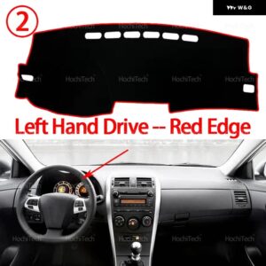 ダッシュボード カバー パッド カーライナー抗UVマットサンシェード ダッシュマットカーペットダッシュ トヨタ カローラE140 2007 2008 2009 2010-2013 - Left Hand Red Edge