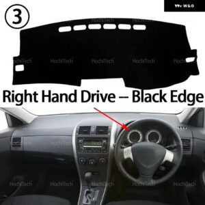 ダッシュボード カバー パッド カーライナー抗UVマットサンシェード ダッシュマットカーペットダッシュ トヨタ カローラE140 2007 2008 2009 2010-2013 - Right Hand Black