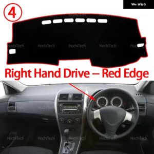 ダッシュボード カバー パッド カーライナー抗UVマットサンシェード ダッシュマットカーペットダッシュ トヨタ カローラE140 2007 2008 2009 2010-2013 - Right Hand Red Edge