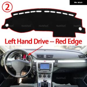 フォルクスワーゲン VW パサート B7 2011 - 15 ダッシュボード カバー パッド カーライナー 紫外線防止マット サンシェード ダッシュマット カーペット - Left Hand Red Edge