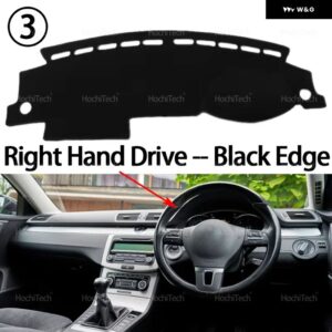 フォルクスワーゲン VW パサート B7 2011 - 15 ダッシュボード カバー パッド カーライナー 紫外線防止マット サンシェード ダッシュマット カーペット - Right Hand Black