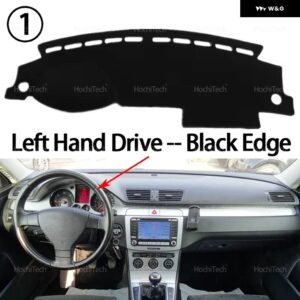 フォルクスワーゲン VW パサート B7 2011 - 15 ダッシュボード カバー パッド カーライナー 紫外線防止マット サンシェード ダッシュマット カーペット - Left Hand Black