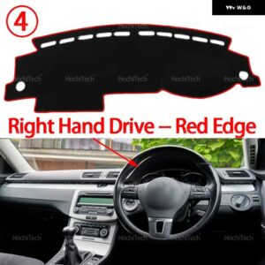 フォルクスワーゲン VW パサート B7 2011 - 15 ダッシュボード カバー パッド カーライナー 紫外線防止マット サンシェード ダッシュマット カーペット - Right Hand Red Edge