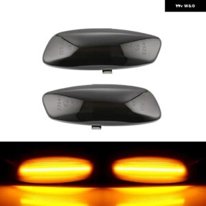プジョー 207 308 3008 5008 RCZ パートナー シトロエン C3 C4 C5 DS3 DS4 LED サイドマーカーランプ ミラー 下 ウィンカーライト 2個 - Smoked Normal Amber