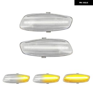 プジョー 207 308 3008 5008 RCZ パートナー シトロエン C3 C4 C5 DS3 DS4 LED サイドマーカーランプ ミラー 下 ウィンカーライト 2個 - Clear Dynamic Amber