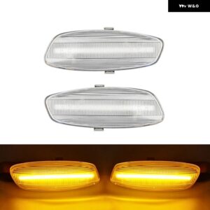 プジョー 207 308 3008 5008 RCZ パートナー シトロエン C3 C4 C5 DS3 DS4 LED サイドマーカーランプ ミラー 下 ウィンカーライト 2個 - Clear Normal Amber