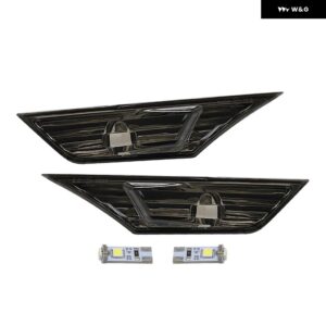 ホンダ シビック 2016-2021 クーペ ハッチバック LED サイド マーカーライト ハウジング ホワイト LED 電球 パーキング ライト 2個 - Smoked White Light