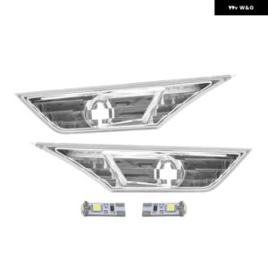 ホンダ シビック 2016-2021 クーペ ハッチバック LED サイド マーカーライト ハウジング ホワイト LED 電球 パーキング ライト 2個 - Clear White Light