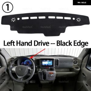 自動車 ダッシュボード カバー ダッシュマットボード パッド カーペット ダッシュマット UVカットマット スズキ エブリィ マイクロバン DA17V DA17W - Left Hand Black