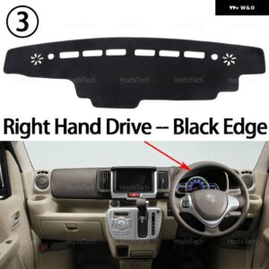 自動車 ダッシュボード カバー ダッシュマットボード パッド カーペット ダッシュマット UVカットマット スズキ エブリィ マイクロバン DA17V DA17W - Right Hand Black