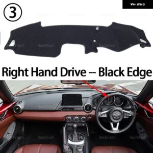 自動車 ダッシュボード カバー ダッシュマットボード パッド カーペット ダッシュマット UVカットマット マツダ MX-5 ロードスター ミアータ ND 2015-2023 - Right Hand Black