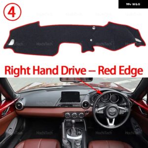自動車 ダッシュボード カバー ダッシュマットボード パッド カーペット ダッシュマット UVカットマット マツダ MX-5 ロードスター ミアータ ND 2015-2023 - Right Hand Red Edge