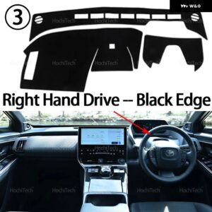 トヨタ BZ4X スバル ソルテラ 2022-2026 ダッシュボード カバー パッド 日焼け防止 パッド UVカットマット 左ハンドル と 右ハンドル - Right Hand Black