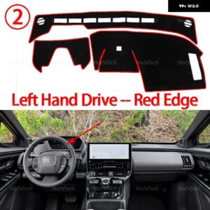 トヨタ BZ4X スバル ソルテラ 2022-2026 ダッシュボード カバー パッド 日焼け防止 パッド UVカットマット 左ハンドル と 右ハンドル - Left Hand Red Edge