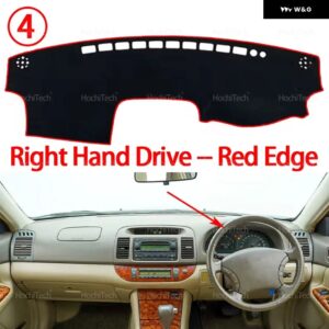 ダッシュボード カバー パッド カーライナー 紫外線防止マット サンシェード ダッシュマット カーペット ダッシュ トヨタ カムリ XV30 2002 - 06 - Right Hand Red Edge
