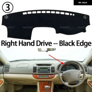 ダッシュボード カバー パッド カーライナー 紫外線防止マット サンシェード ダッシュマット カーペット ダッシュ トヨタ カムリ XV30 2002 - 06 - Right Hand Black