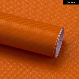 滑らかなマット効果3Dカーボンラップフィルム 車両電子機器に使用でき アッパー を備えて - Orange