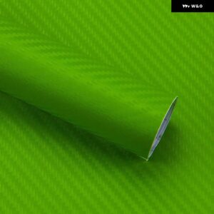 滑らかなマット効果3Dカーボンラップフィルム 車両電子機器に使用でき アッパー を備えて - Green