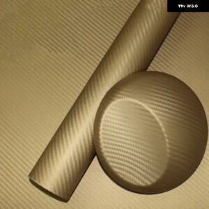 滑らかなマット効果3Dカーボンラップフィルム 車両電子機器に使用でき アッパー を備えて - Gold