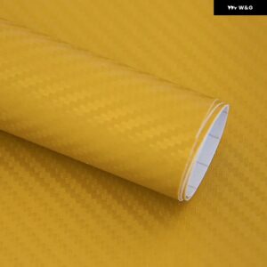 滑らかなマット効果3Dカーボンラップフィルム 車両電子機器に使用でき アッパー を備えて - Yellow
