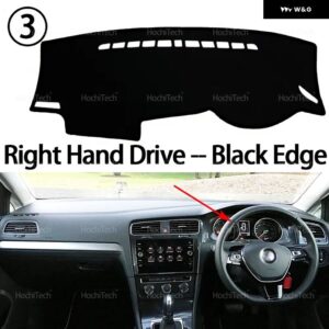 フォルクスワーゲン VW ゴルフ 7 MK7 2013-2019 ダッシュボード カバー パッド カーライナー 紫外線防止マット サンシェード ダッシュマット カーペット - Right Hand Black