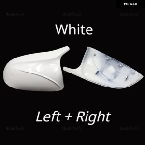 カーボンパターン ホワイト ブラック ミラー カバー ブラック ミラー カバー オーバーレイ BMW X3 G01 X4 G02 X5 G05 X7 G07 X6 G06 2018-2023 - 2PCS White