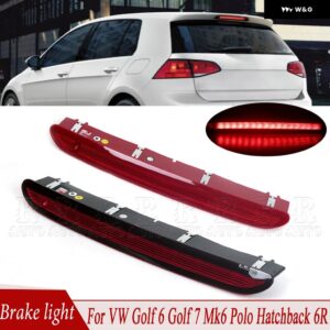 リアハイ マウント サード ブレーキライト サード ストップブレーキ ランプ フォルクスワーゲン ゴルフ 6 ゴルフ 7 MK6 ポロ ハッチバック 6R 2011-2017 1個 - Black Shell