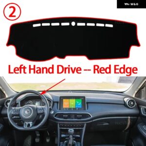 MG HS EHS PHEV 2018 - 23 滑り止めマット ダッシュボード カバー パッド サンシェード ダッシュマットカーペット車ACCESSORIE - Left Hand Red Edge